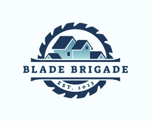 Roofing Saw Blade Carpentry logo design