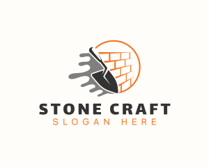 Construction Brick Trowel logo design