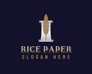 Paper Quill Scroll logo design