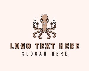 Naughty Octopus Cursing Logo