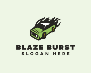 Green Blazing Toy Car logo design