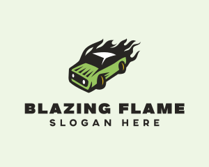 Green Blazing Toy Car logo design