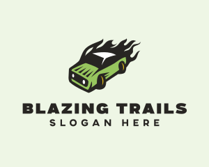 Green Blazing Toy Car logo design