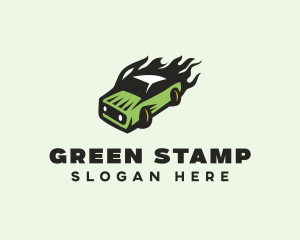 Green Blazing Toy Car logo design