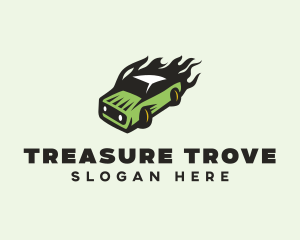 Green Blazing Toy Car logo design