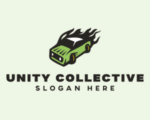 Green Blazing Toy Car logo design