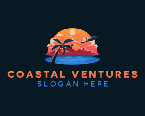 Airplane Resort Mountain logo design