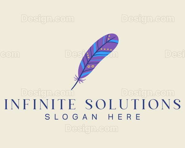 Boho Feather Quill Logo