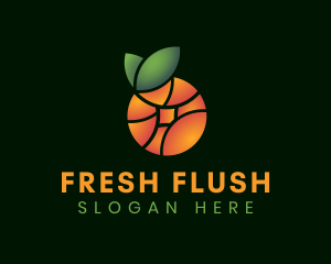 Natural Orange Fruit logo design