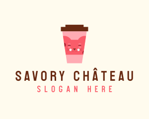 Cat Cafe Drink  logo design