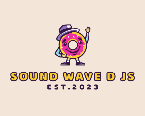Colorful Waving Doughnut  Logo