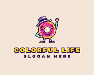 Colorful Waving Doughnut  logo design