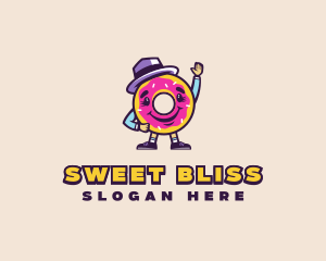 Colorful Waving Doughnut  logo design