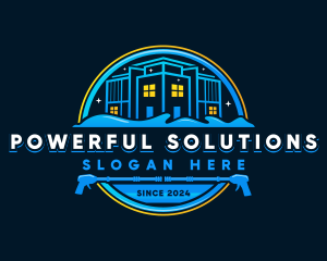 Power Wash Cleaning Maintenance logo design