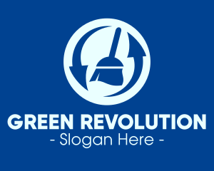 Blue Recycle Cleaning Broom logo