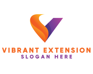 Orange Violet V Swoosh  logo design