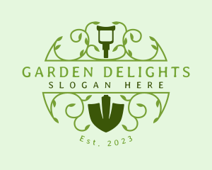 Ornamental Garden Shovel logo design