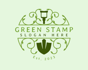 Ornamental Garden Shovel logo design