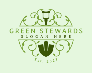 Ornamental Garden Shovel logo design