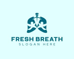 Healthy People Lungs  logo design