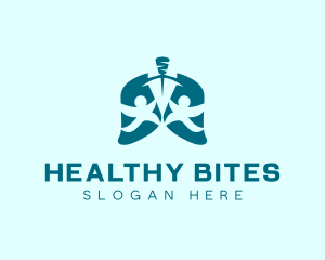 Healthy People Lungs  logo design