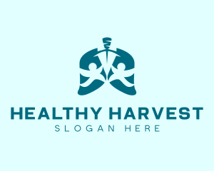 Healthy People Lungs  logo design