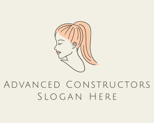 Ponytail Woman Hair Salon logo design