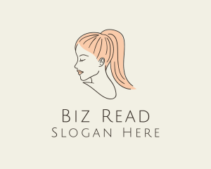 Ponytail Woman Hair Salon logo design