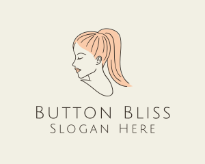 Ponytail Woman Hair Salon logo design