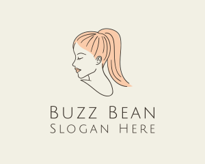 Ponytail Woman Hair Salon logo design