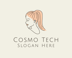 Ponytail Woman Hair Salon logo design