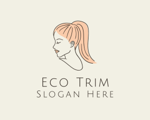 Ponytail Woman Hair Salon logo design