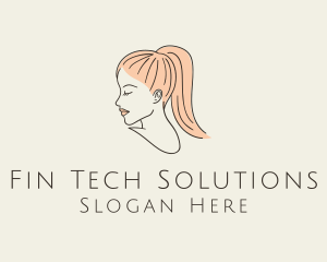 Ponytail Woman Hair Salon logo design