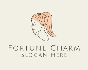 Ponytail Woman Hair Salon logo design