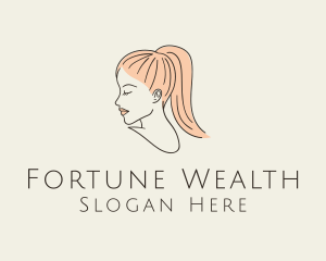 Ponytail Woman Hair Salon logo design