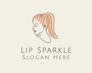 Ponytail Woman Hair Salon logo design