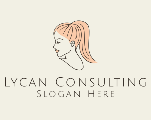 Ponytail Woman Hair Salon logo design