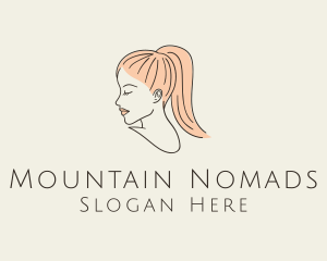 Ponytail Woman Hair Salon logo design