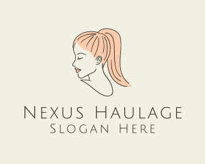 Ponytail Woman Hair Salon logo design