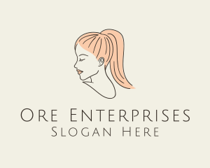 Ponytail Woman Hair Salon logo design