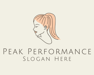 Ponytail Woman Hair Salon logo design