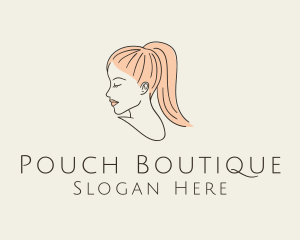 Ponytail Woman Hair Salon logo design