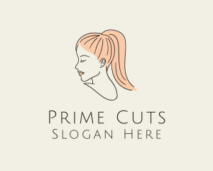 Ponytail Woman Hair Salon logo design