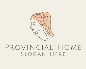 Ponytail Woman Hair Salon logo design