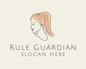 Ponytail Woman Hair Salon logo design