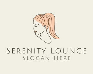 Ponytail Woman Hair Salon logo design