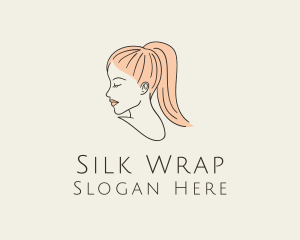 Ponytail Woman Hair Salon logo design