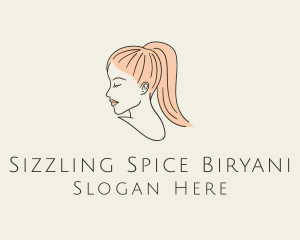 Ponytail Woman Hair Salon logo design