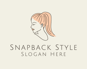 Ponytail Woman Hair Salon logo design