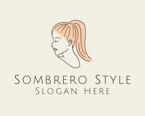 Ponytail Woman Hair Salon logo design